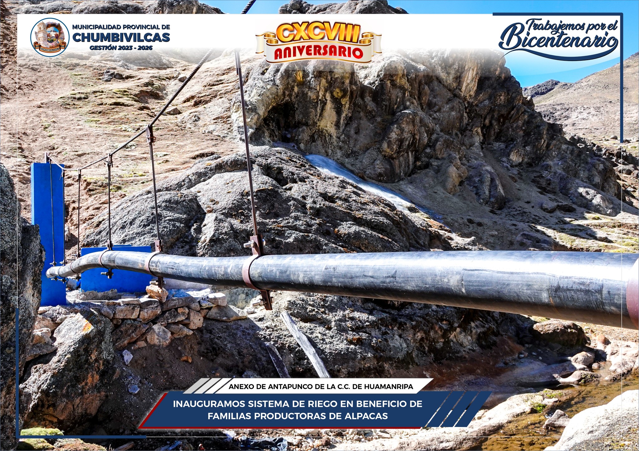 Municipalidad de Chumbivilcas inaugura sistema de riego en el anexo Antapunco