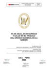Vista preliminar de documento Plan Anual de  Seguridad y  Salud en el Trabajo del AGN - 2023