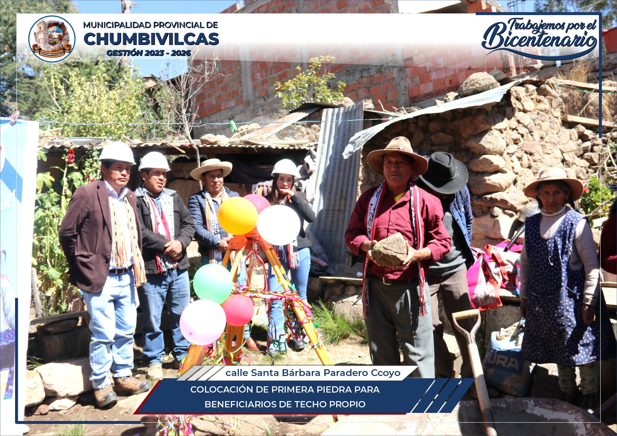 Municipalidad de Chumbivilcas coloca primera piedra para beneficiarios de Techo Propio