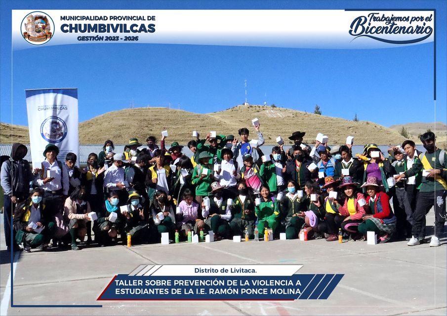 Municipalidad de Chumbivilcas realiza taller de prevención de violencia a estudiantes de la I.E. Ramón Ponce Molina de Livitaca