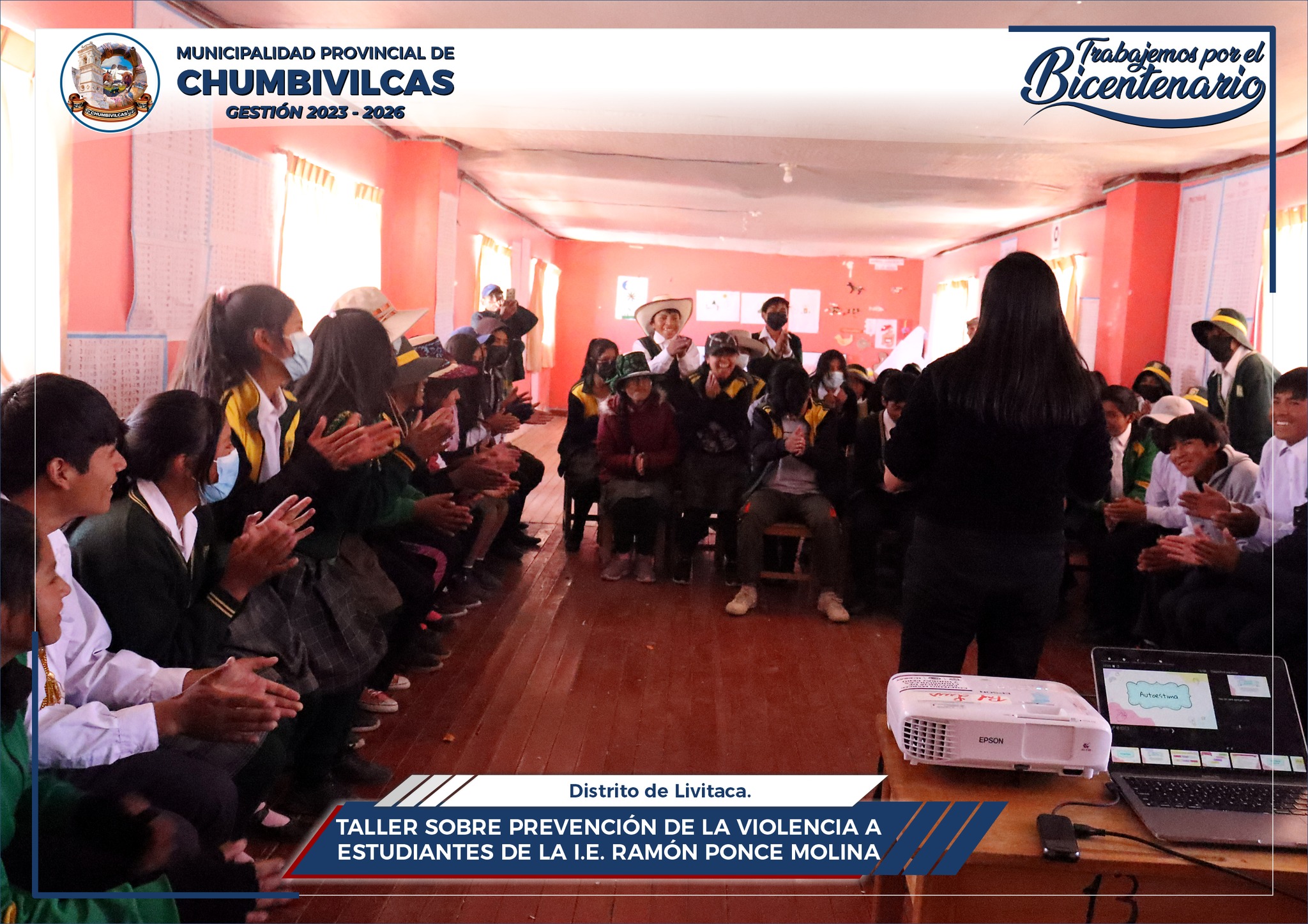 Municipalidad de Chumbivilcas realiza taller de prevención de violencia a estudiantes de la I.E. Ramón Ponce Molina de Livitaca