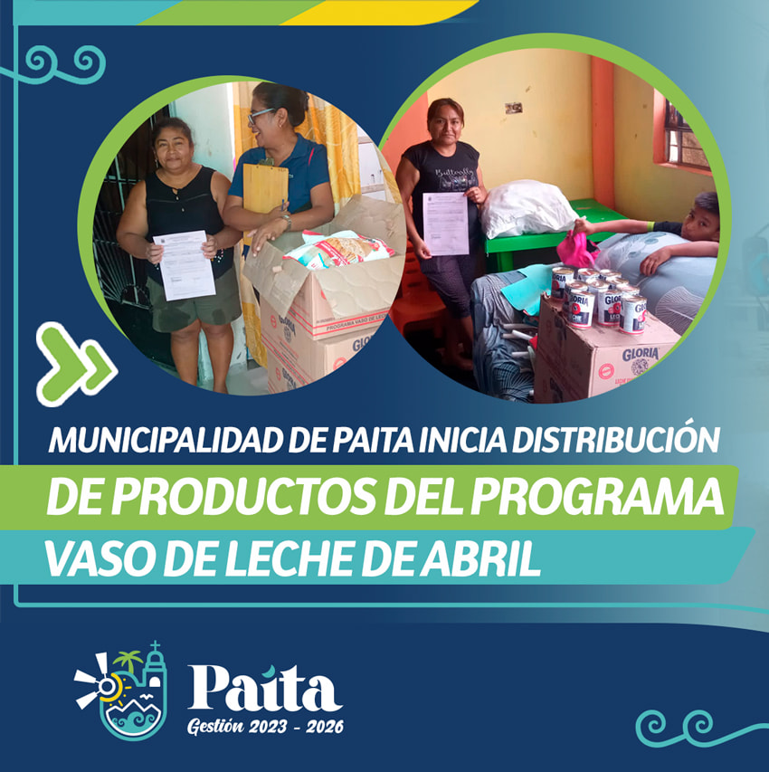 Entrega de productos del vaso de leche 