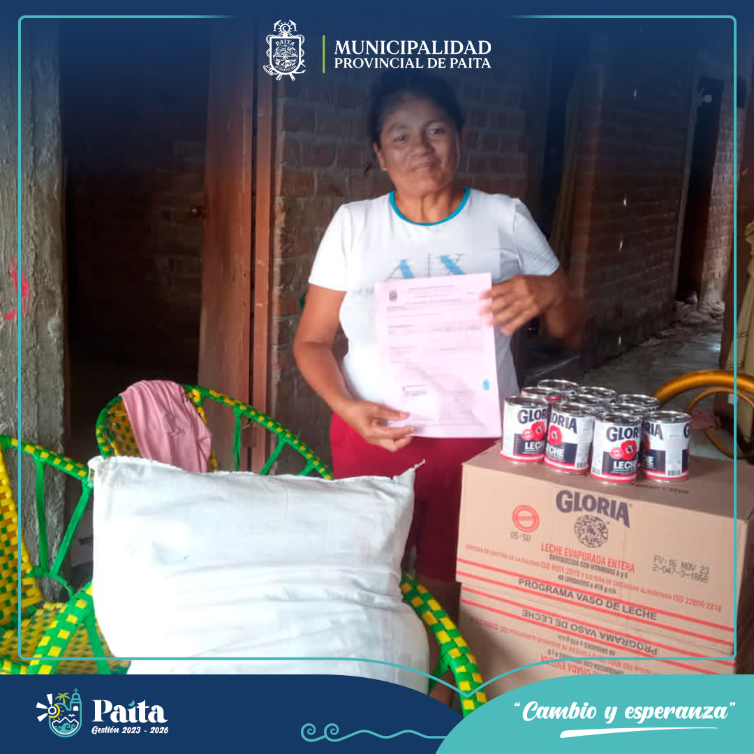 Entrega de productos del vaso de leche