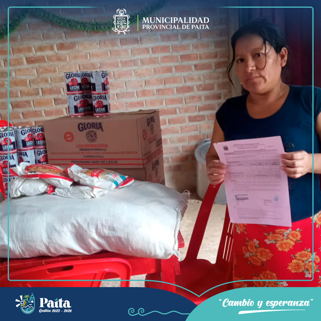 Entrega de productos del vaso de leche
