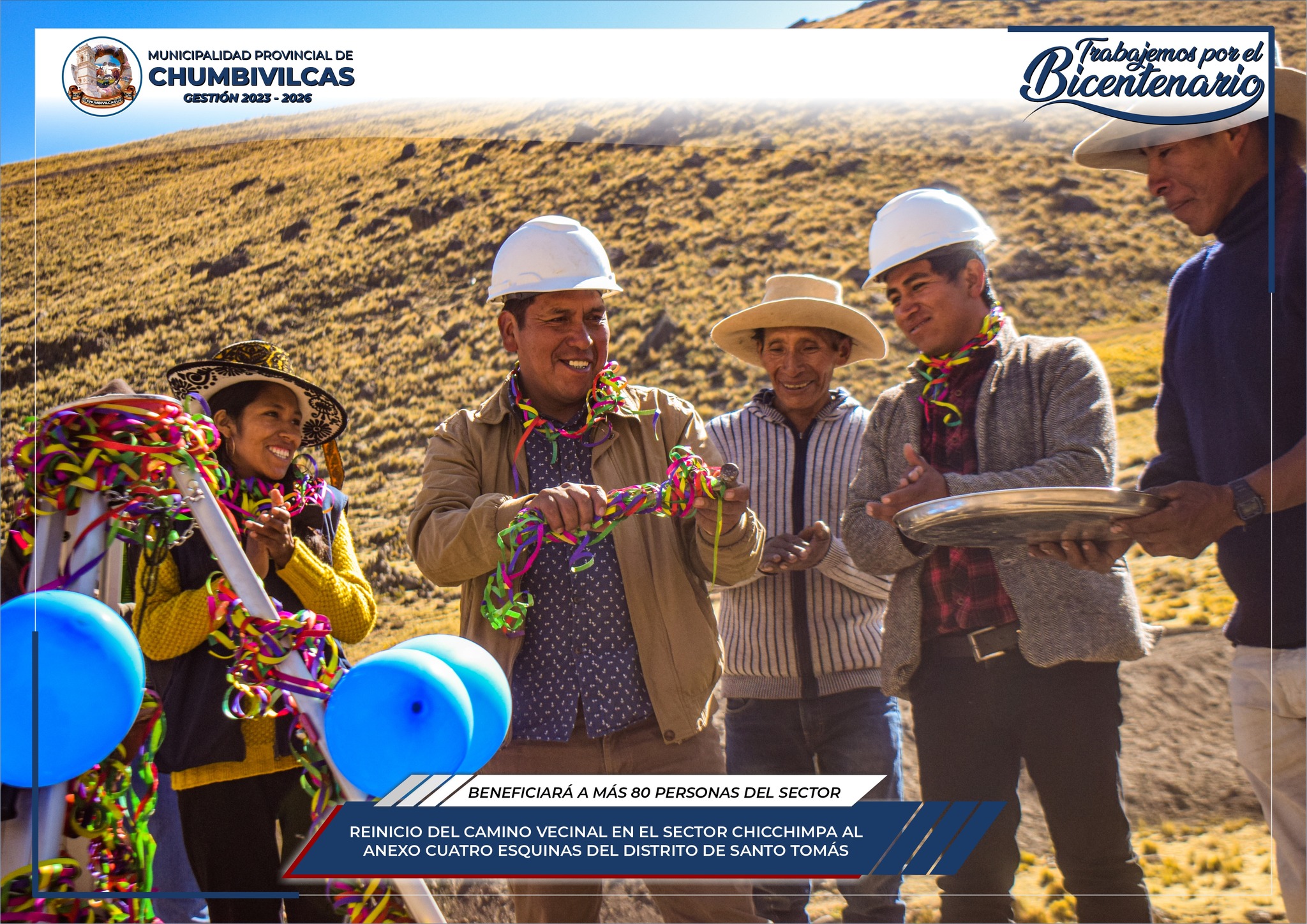 Municipalidad de Chumbivilcas reinicia obra de camino vecinal en el sector Chicchimpa al anexo Cuatro Esquinas del distrito de Santo Tomás