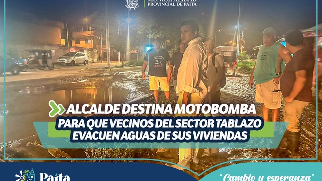 Motobomba para vecinos del Sector Tablazo