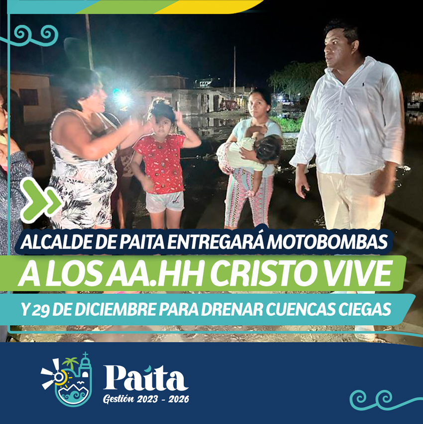 Entrega de motobombas en AH Cristo Vive y 29 Diciembre