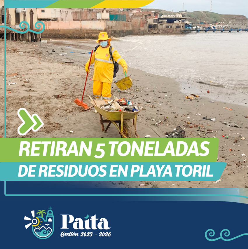 Retiran 5 toneladas de residuos en playa toril