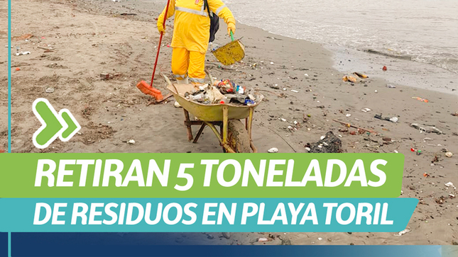 Retiran 5 toneladas de residuos en playa toril
