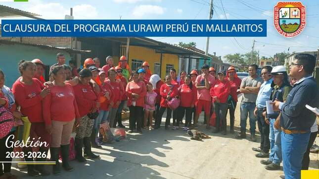 CLAUSURA DEL PROGRAMA LURAWI PERÚ EN MALLARITOS