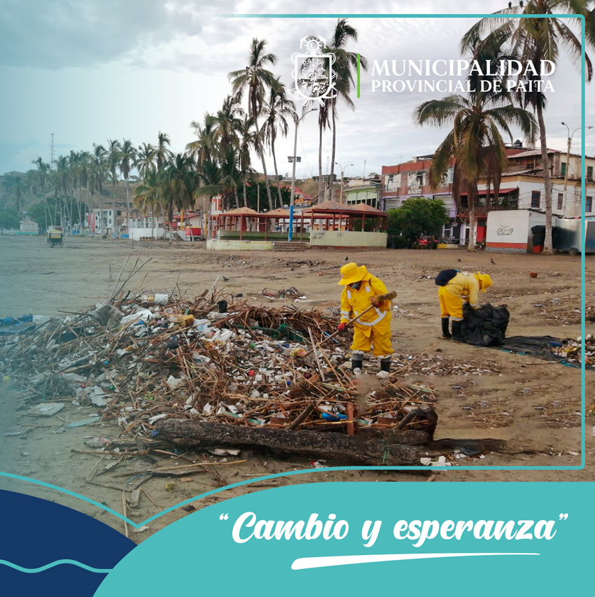 Municipalidad de Paita apoya limpieza de playa toril
