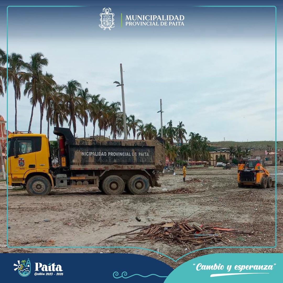 Municipalidad de Paita apoya limpieza de playa toril