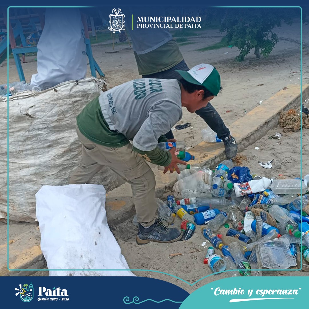 Municipalidad de Paita apoya limpieza de playa toril
