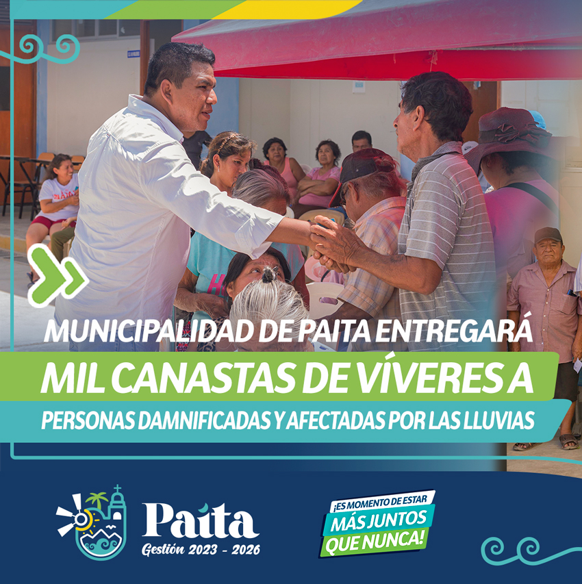 Entrega de canastas de víveres
