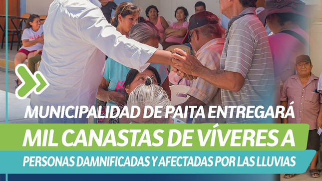 Entrega de canastas de víveres
