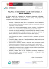 Vista preliminar de documento 3-100-PSSOMA-001 Politica de Seguridad Salud Ocupacional y Medio Ambiente INAIGEM - 2023 actualización