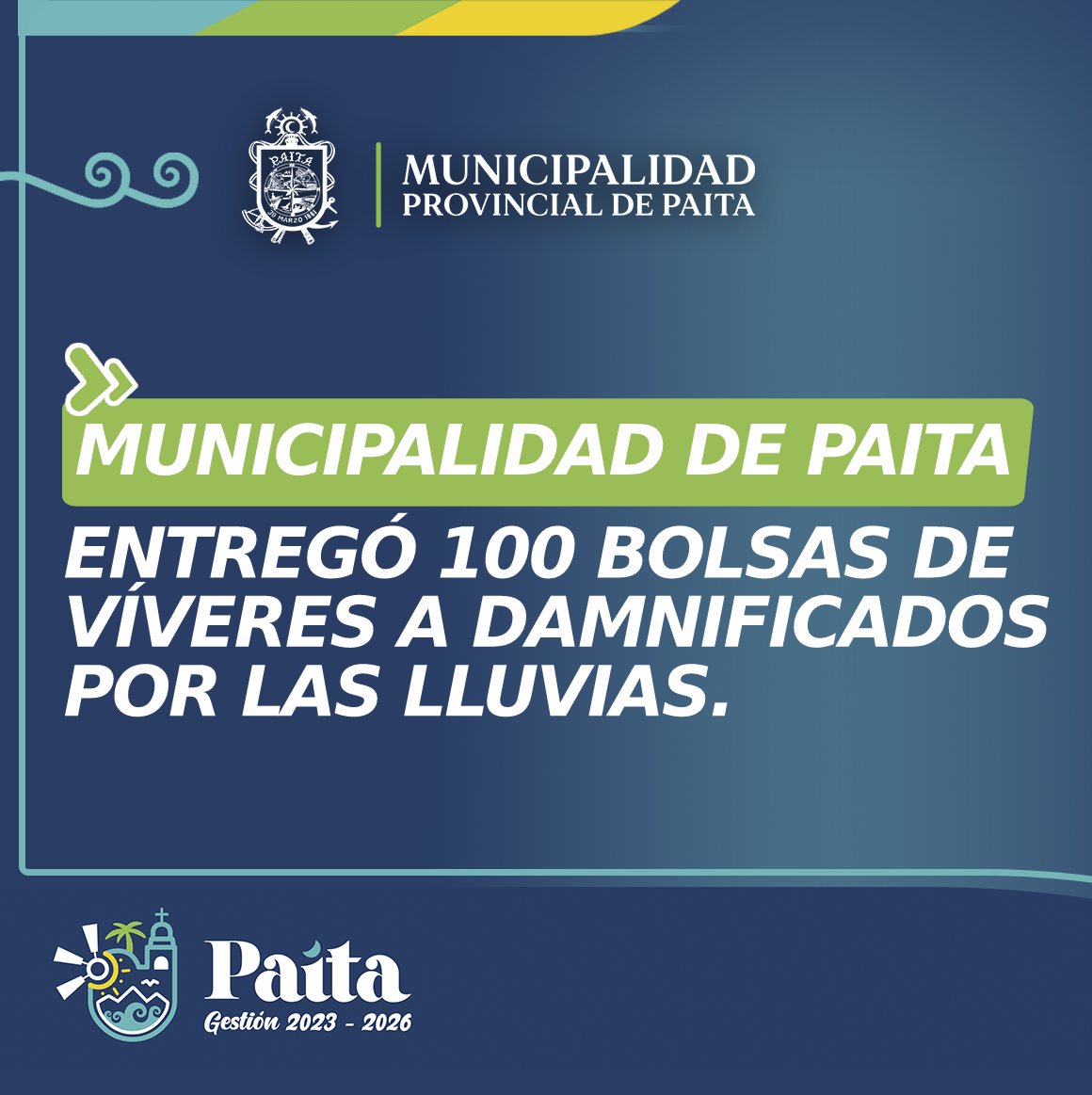 Bolsa de víveres para damnificados