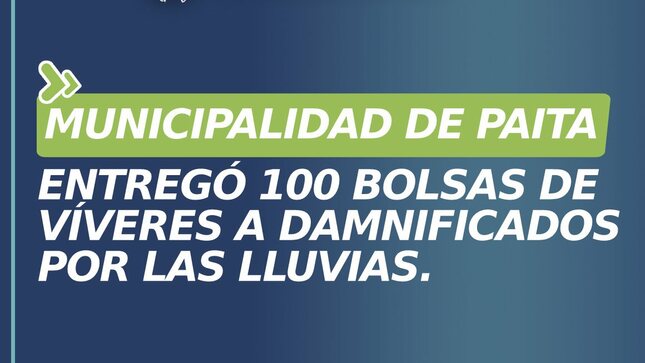 Bolsa de víveres para damnificados