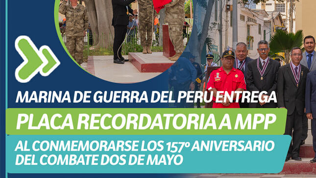 Marina de guerra entrega placa recordatoria a Municipalidad de Paita