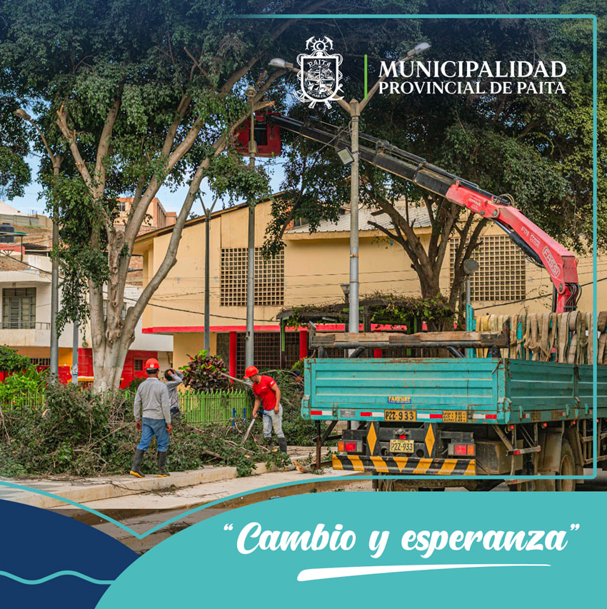 Municipalidad de Paita continúa con mantenimientos a la plaza de armas