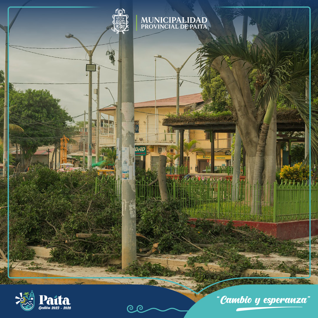 Municipalidad de Paita continúa con mantenimientos a la plaza de armas