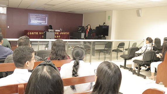 Presidenta de la Comisión Secigra Derecho 2023 de la Corte del Callao, Rocío Pilar Mendoza Caballero, dictó conferencia  a secigristas