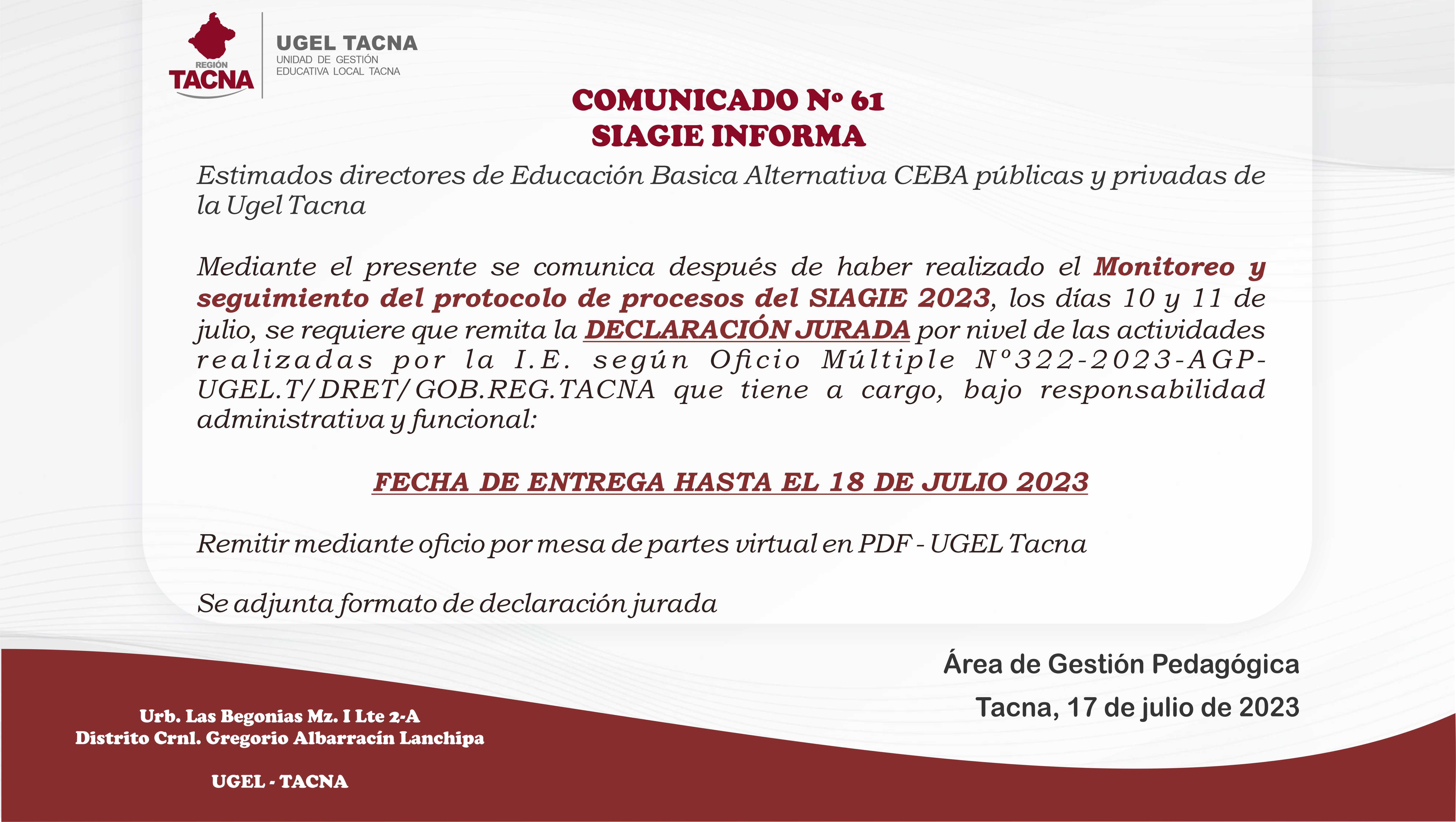 Archivo JPG de comunicado