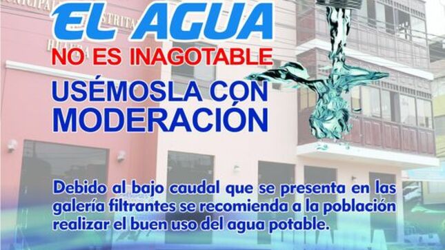 EL AGUA NO ES INAGOTABLE, USÉMOSLA CON MODERACIÓN