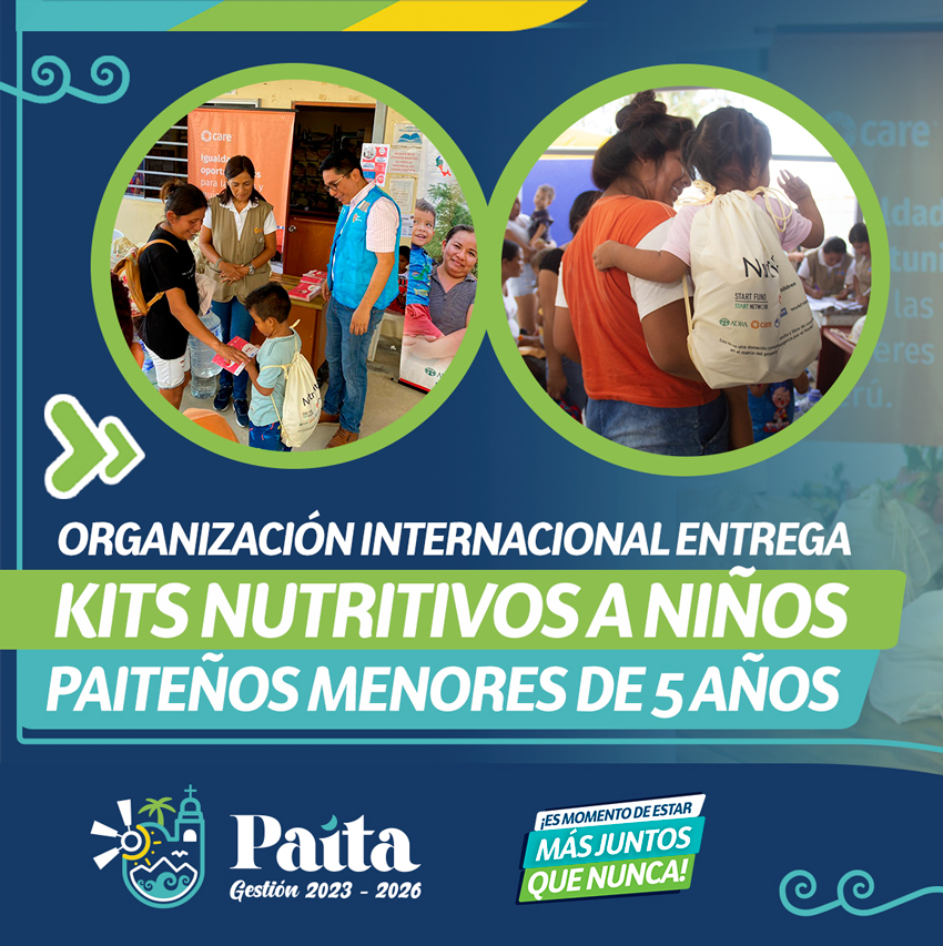 Organización internacional entrega kits nutritivos a niños paiteños