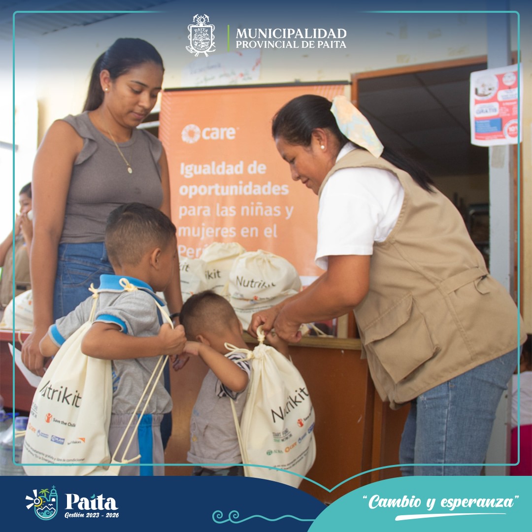 Organización internacional entrega kits nutritivos a niños paiteños