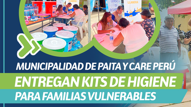 Municipalidad de Paita y Care Perú entregan kits de higiene