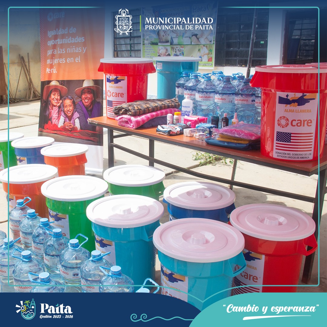 Municipalidad de Paita y Care Perú entregan kits de higiene