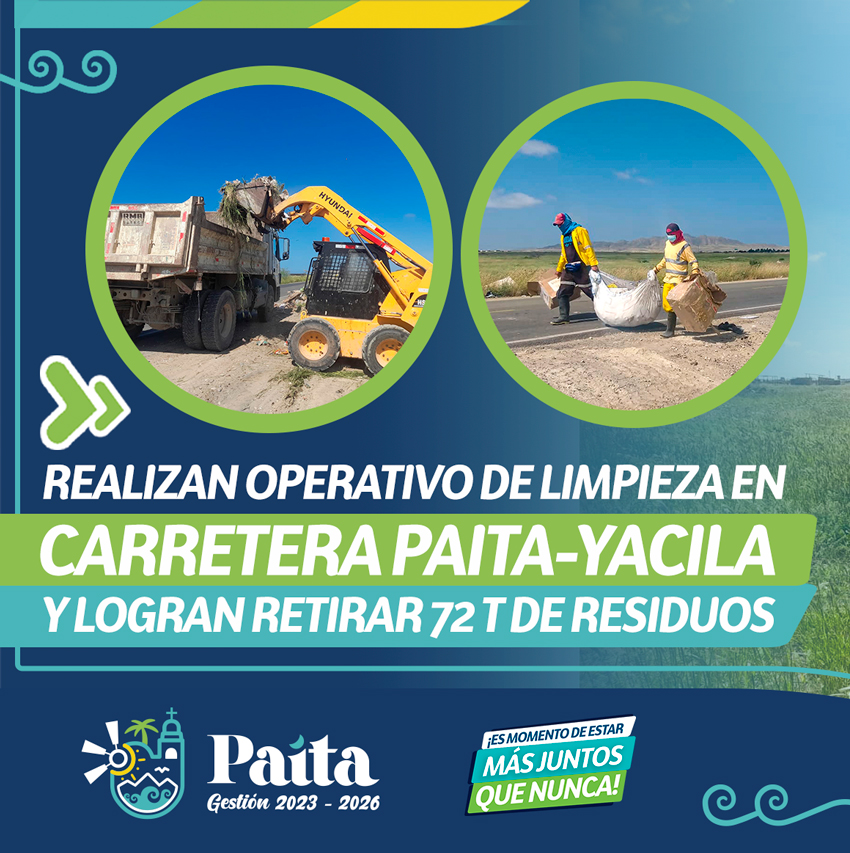 Limpieza en carretera Paita - Yacila