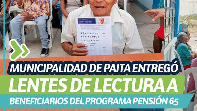 Entrega de lentes de lectura a beneficiarios