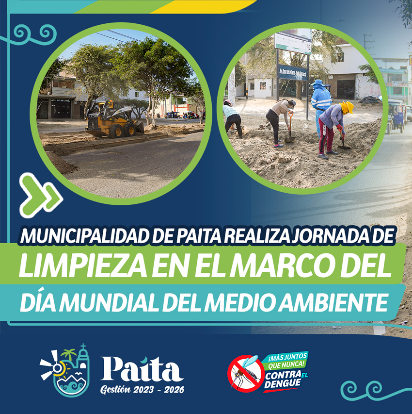 Municipalidad de Paita realiza jornada de limpieza en el marco del Día Mundial del Medio Ambiente