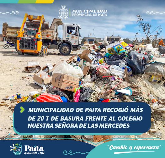 Municipalidad de Paita recogió más de 20 t de basura