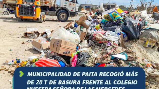Municipalidad de Paita recogió más de 20 t de basura