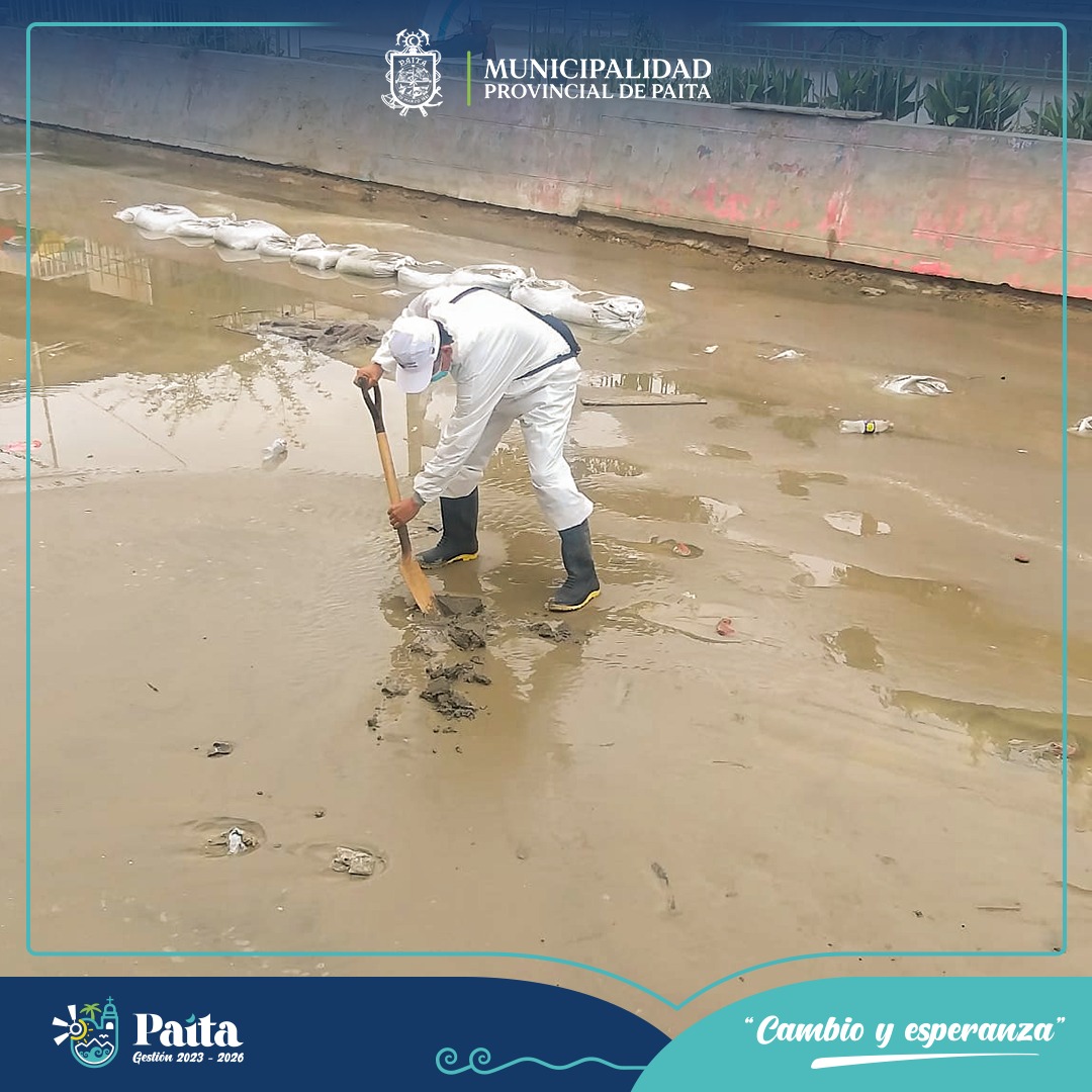 Municipalidad de Paita realiza Limpieza Permanente del jr. Zanjón, frente a Oleajes Anómalos 