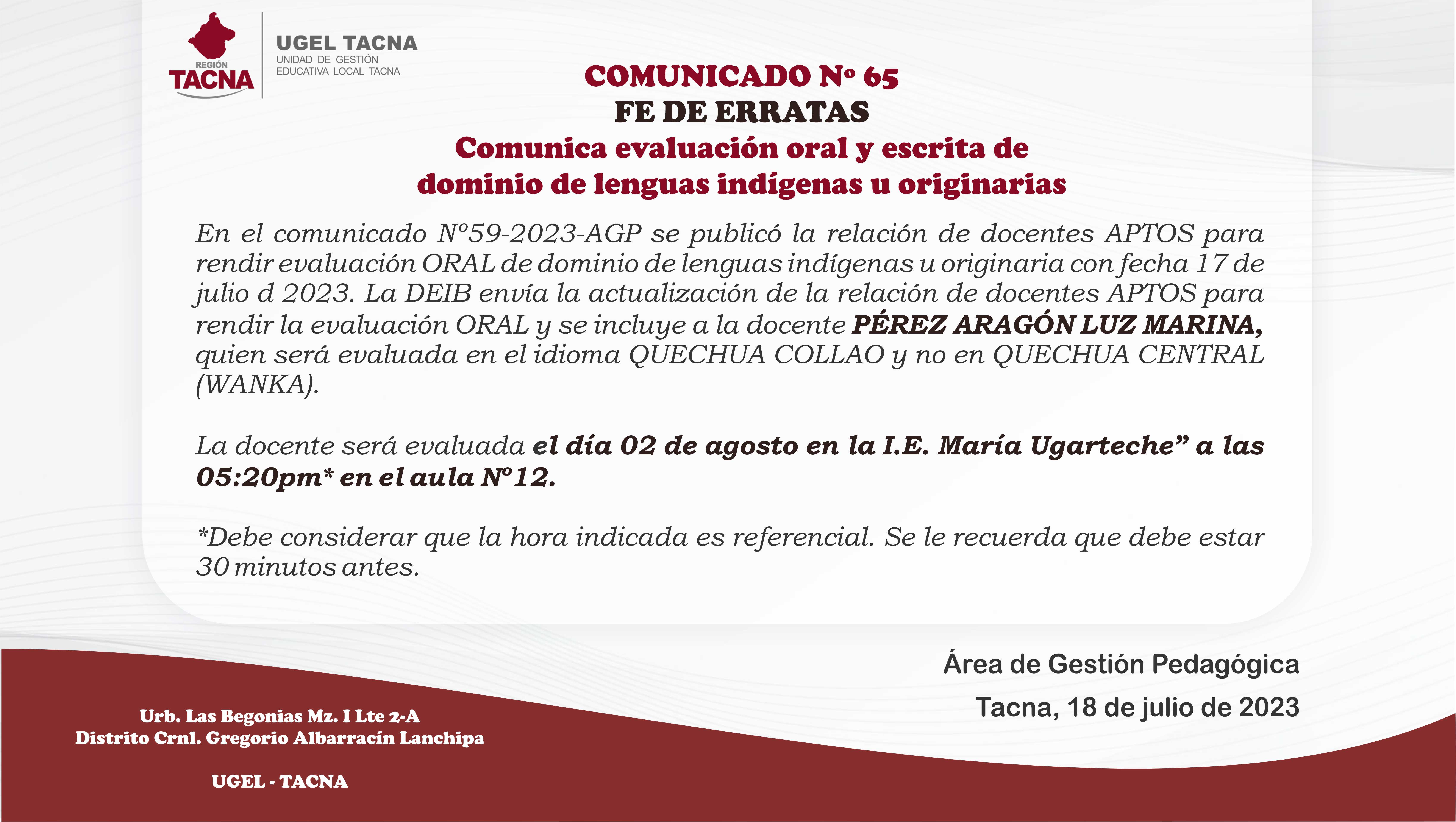 Archivo JPG de comunicado