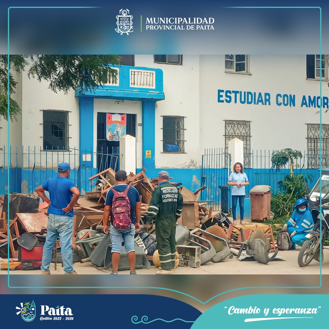 Municipalidad de Paita realizó recojo de inservibles en institución educativa