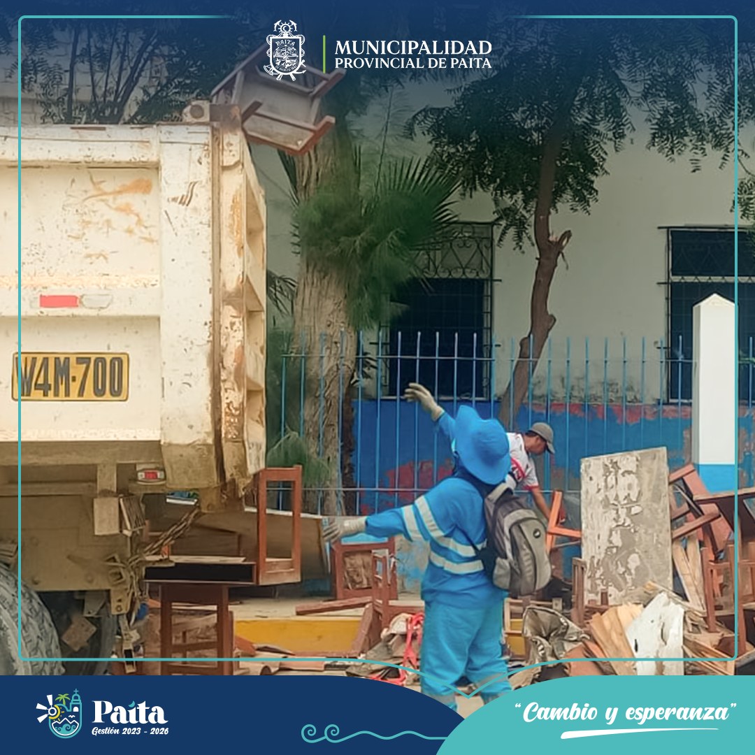 Municipalidad de Paita realizó recojo de inservibles en institución educativa