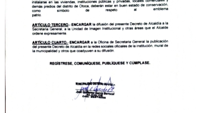 decreto de alcaldia N° 001-2023 -ALC /MDO