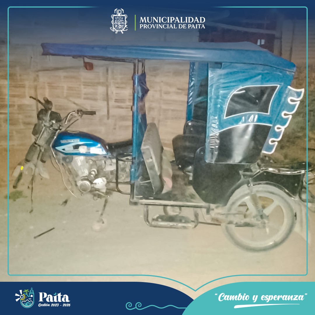 Gracias a la Rápida intervención de Serenazgo se encontró Mototaxi que había sido reportada Robada 