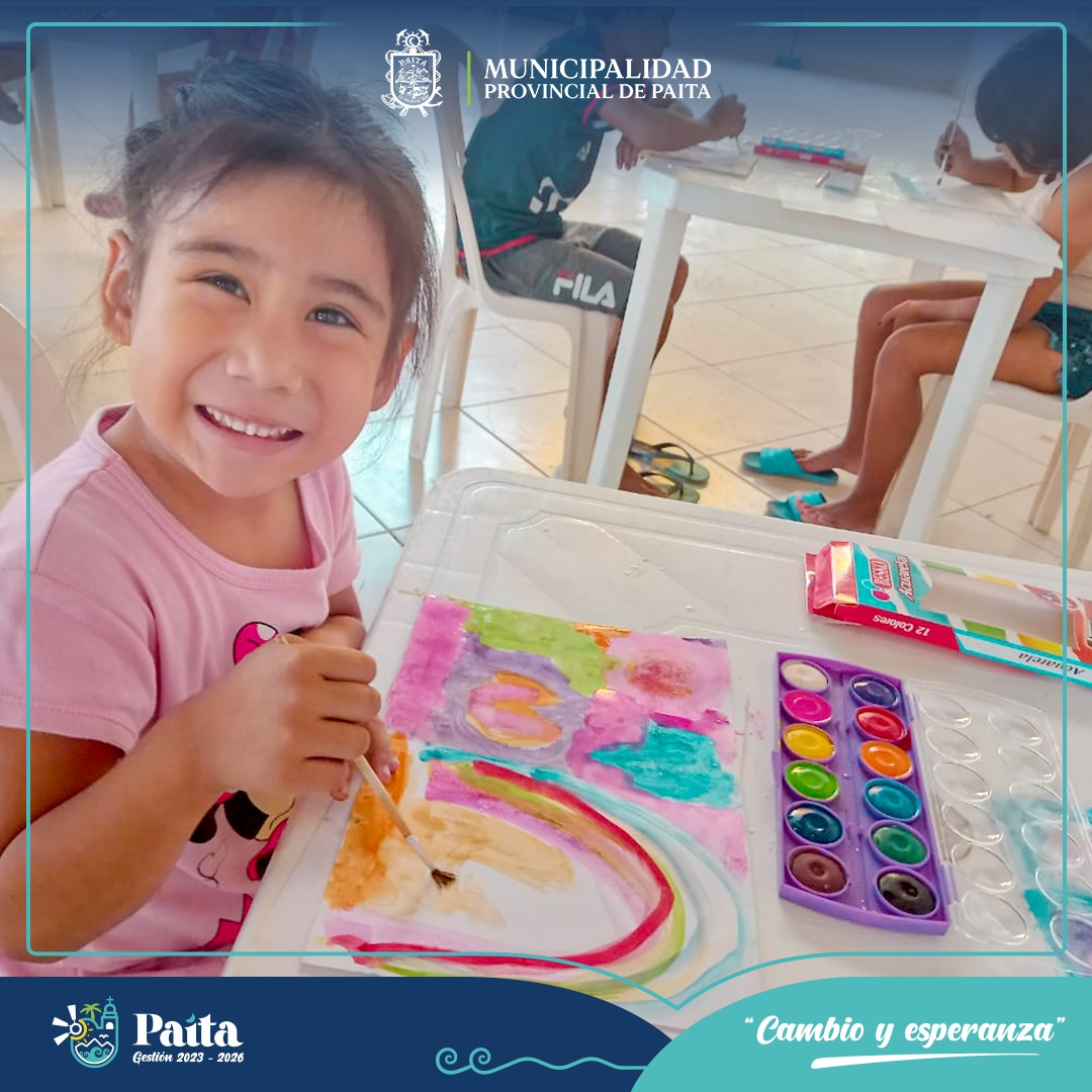 Municipalidad de Paita dictó Taller de expresión artística “Pintamos un Mar Limpio” a Niños del A.H. 2 de Mayo