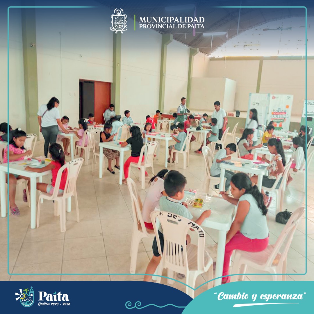 Municipalidad de Paita dictó Taller de expresión artística “Pintamos un Mar Limpio” a Niños del A.H. 2 de Mayo