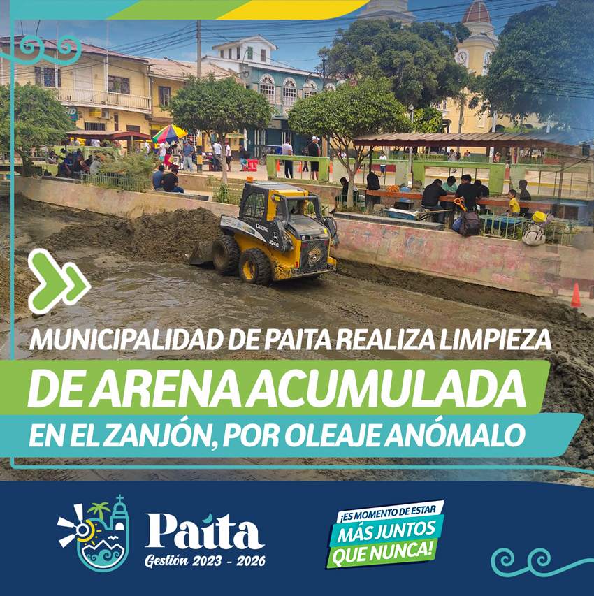 Municipalidad de Paita realiza limpieza de arena acumulada