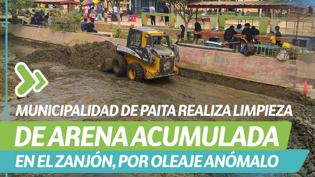 Municipalidad de Paita realiza limpieza de arena acumulada