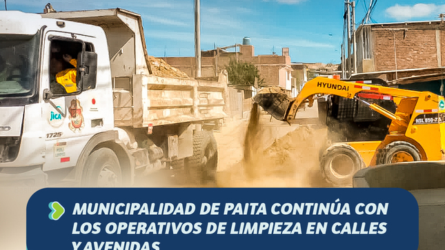 Municipalidad de Paita continúa con los operativos de limpieza 