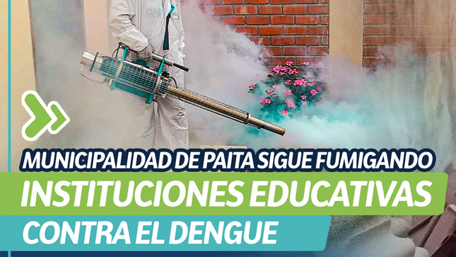 Municipalidad de Paita sigue fumigando instituciones educativas