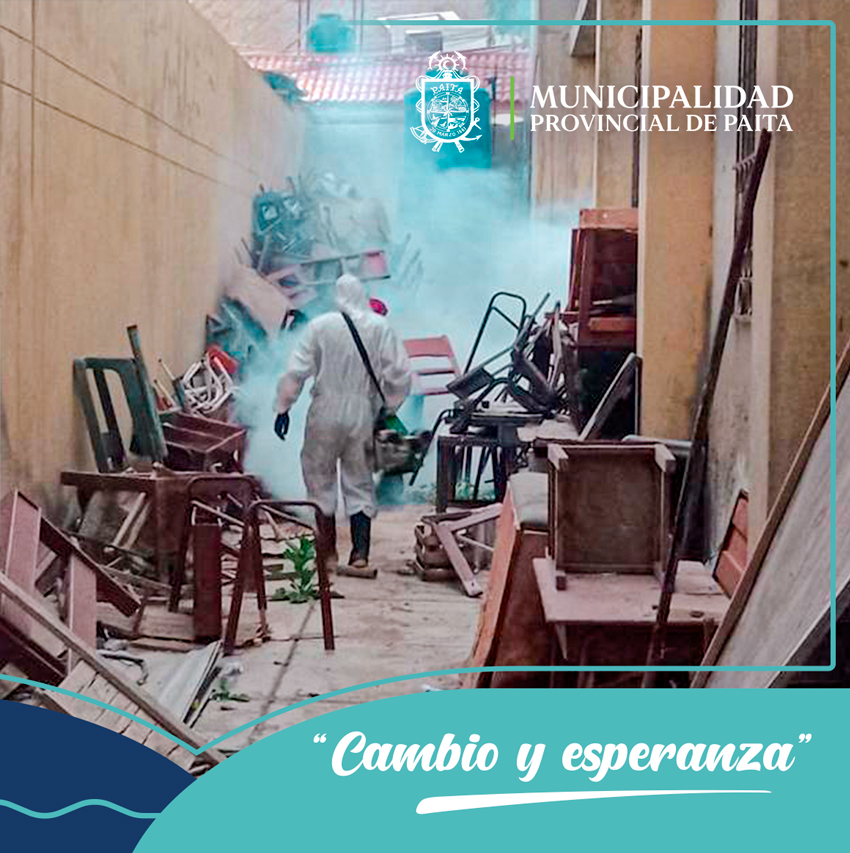 Municipalidad de Paita sigue fumigando instituciones educativas